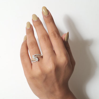 Marquise Diamond Cross Ring
