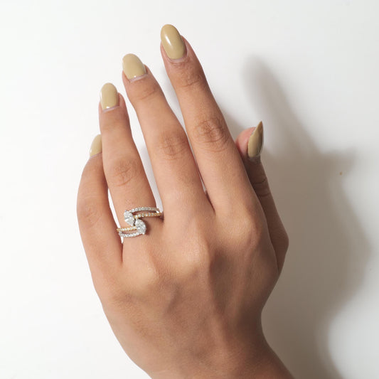 Marquise Diamond Cross Ring