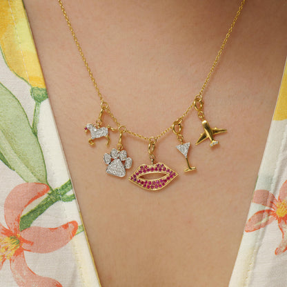 Martini Glass Diamond Charm