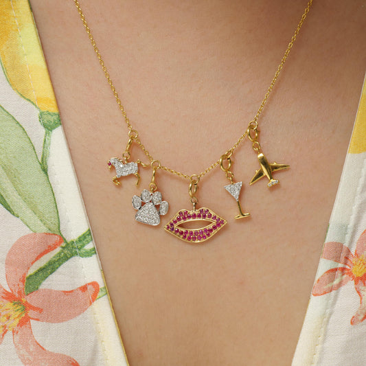 Martini Glass Diamond Charm