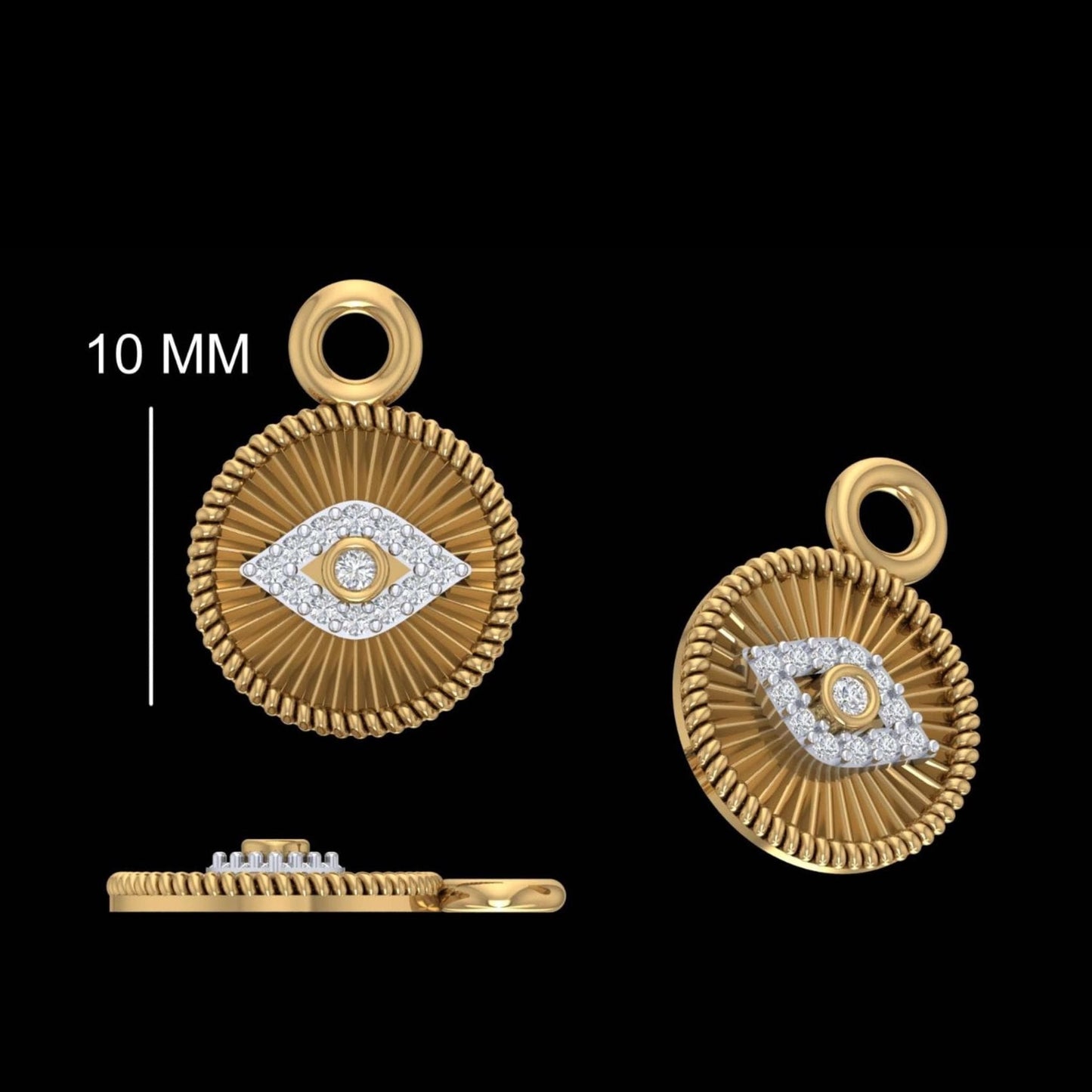 Evil Eye Medallion Diamond Charm