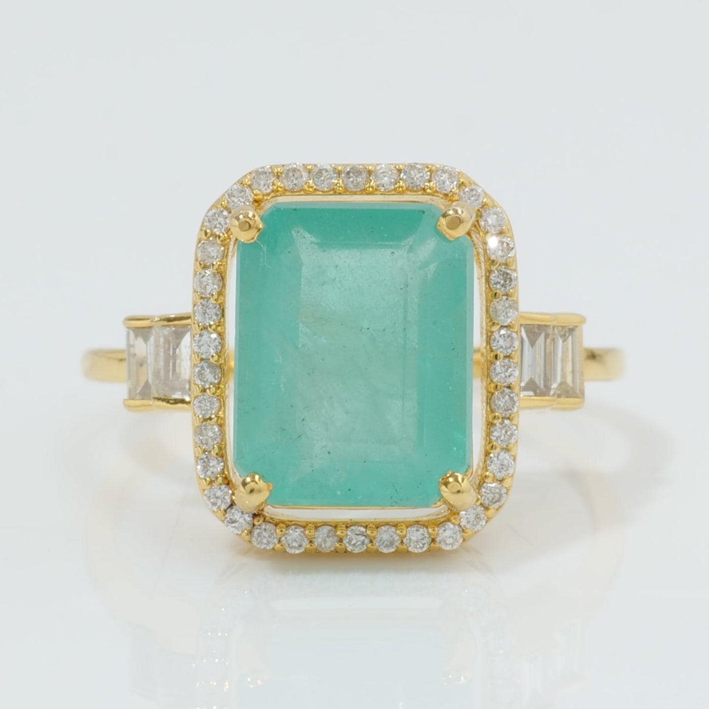 Emerald Cut Halo Diamond Ring