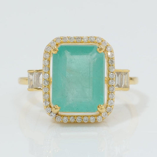 Emerald Cut Halo Diamond Ring