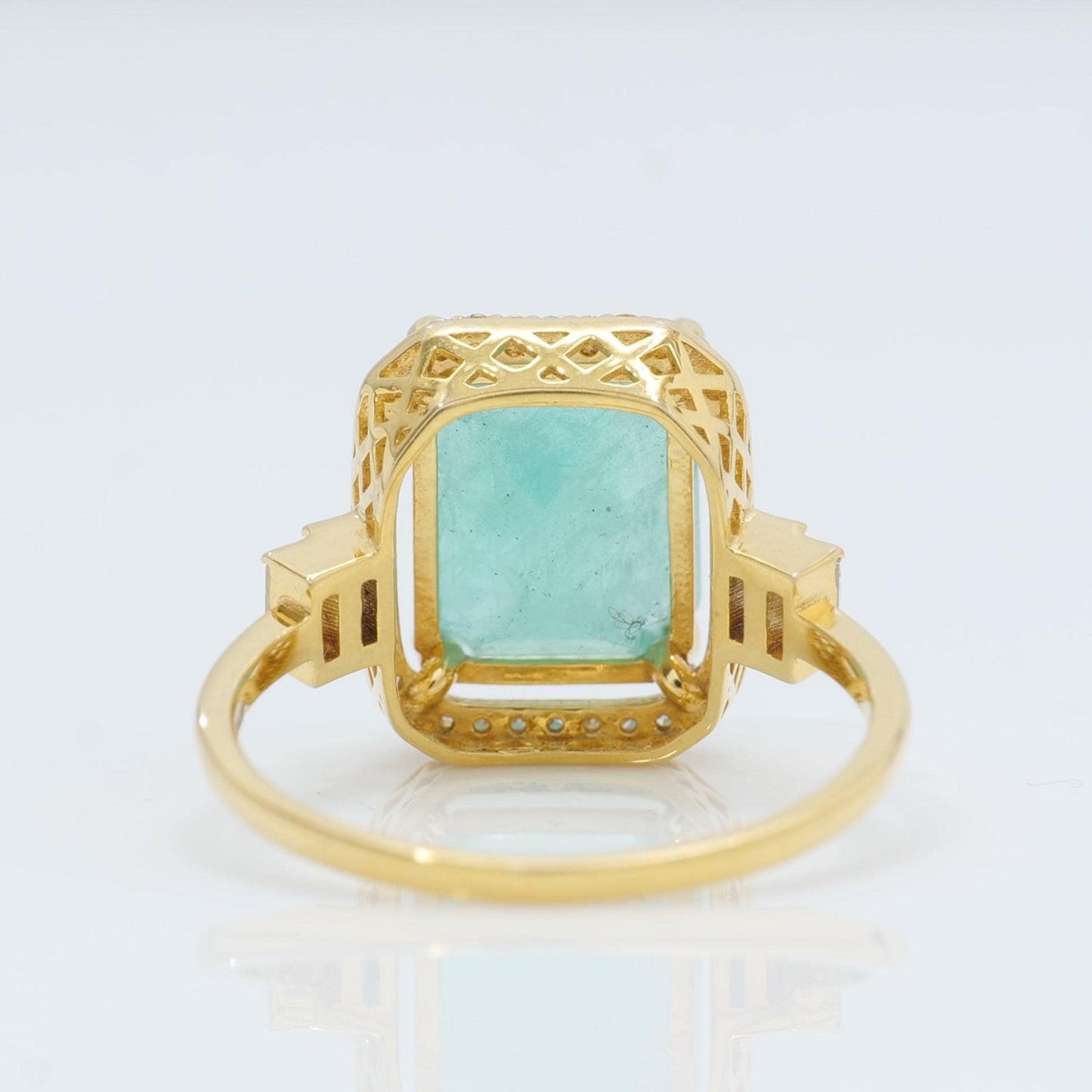 Emerald Cut Halo Diamond Ring