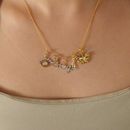 Butterfly Heart Diamond Charm