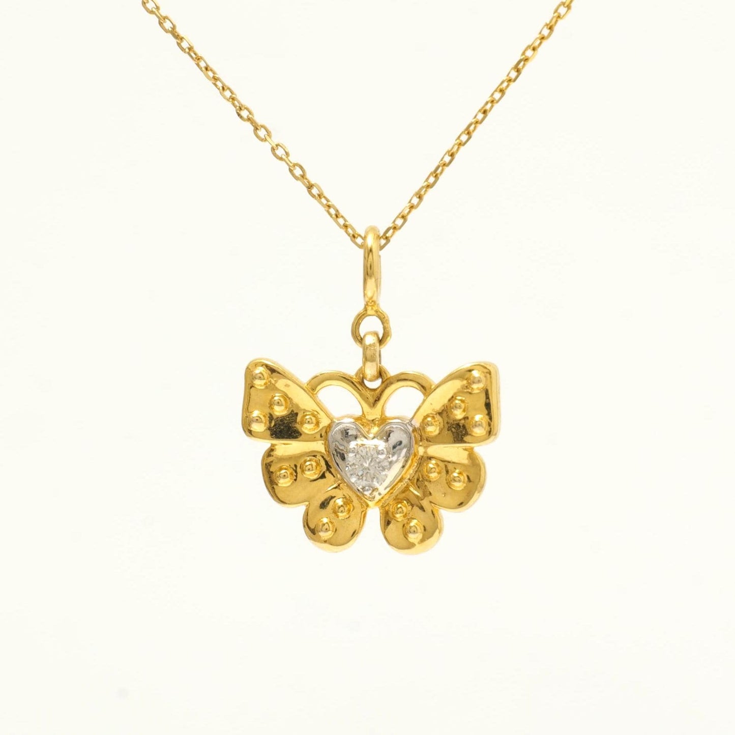 Butterfly Heart Diamond Charm