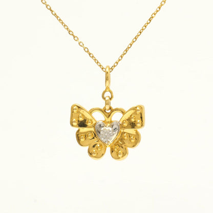 Butterfly Heart Diamond Charm