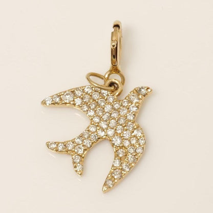 Bird Natural Diamond Cluster Minimalistic Charm