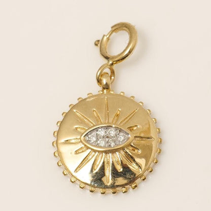 Evil Eye Sunburst Diamond Charm