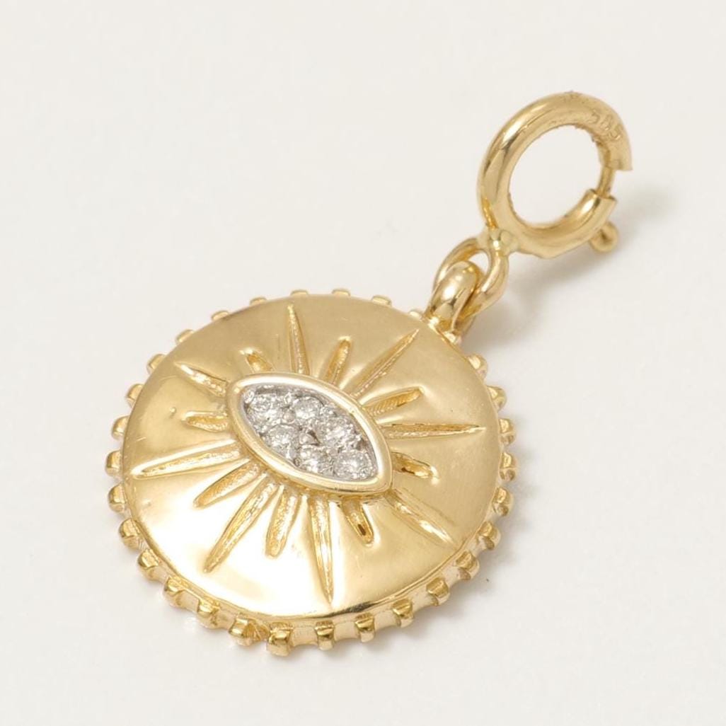 Evil Eye Sunburst Diamond Charm