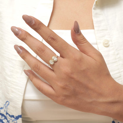 Twin Oval Halo Diamond Ring