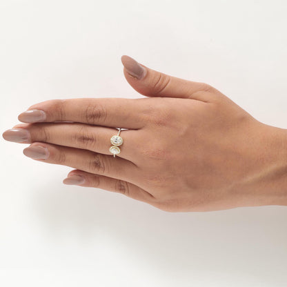 Twin Oval Halo Diamond Ring