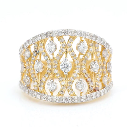 Lattice Diamond Band Ring