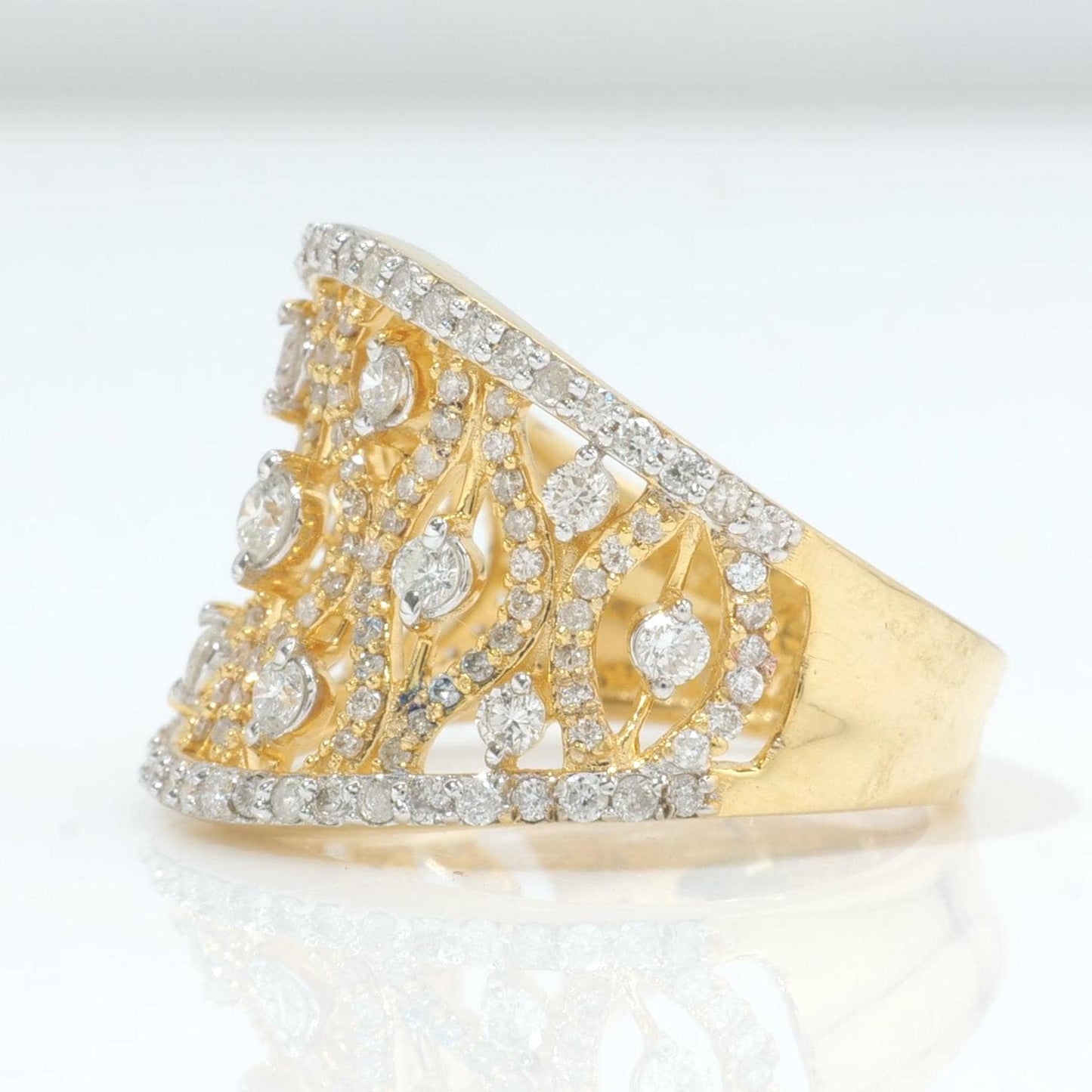Lattice Diamond Band Ring