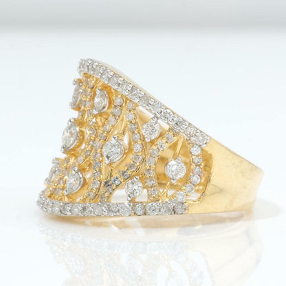 Lattice Diamond Band Ring