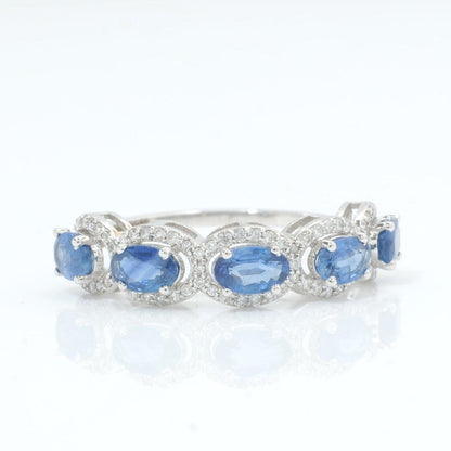 Oval Sapphire Diamond Eternity Band Ring