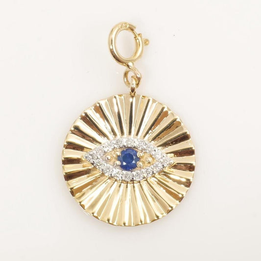 Evil Eye Medallion Diamond Charm Pendant