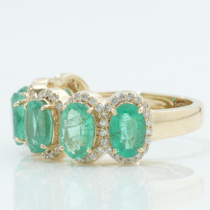 Oval Emerald Halo Diamond Ring