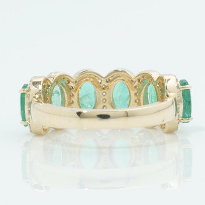 Oval Emerald Halo Diamond Ring
