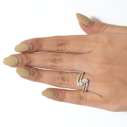 Marquise Diamond Cross Ring