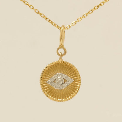 Evil Eye Medallion Diamond Charm