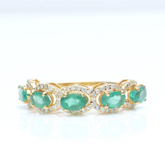 Oval Emerald Diamond Ring