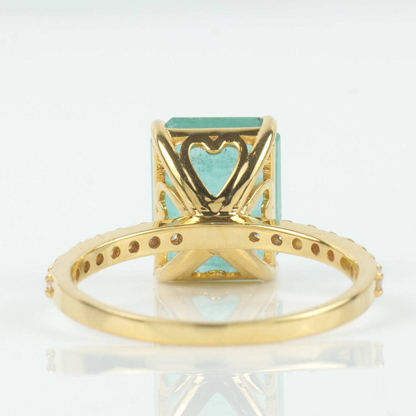 Emerald Cut Green Diamond Ring