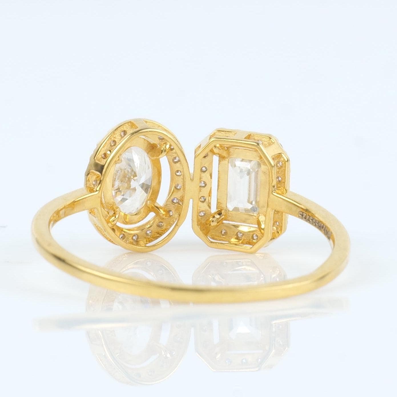 Twin Solitaire Halo Diamond Ring