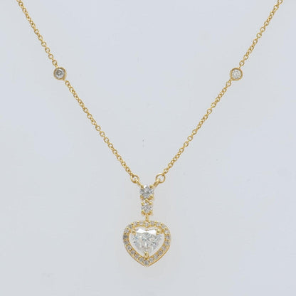 Heart Halo Diamond Pendant Necklace