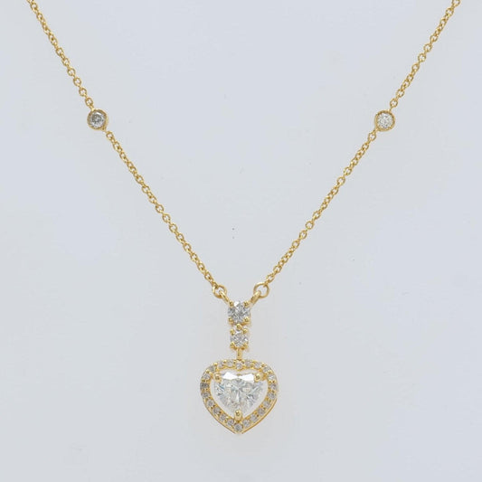 Heart Halo Diamond Pendant Necklace