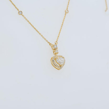 Heart Halo Diamond Pendant Necklace