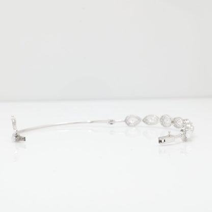 Solitaire Tennis Natural Diamond Cuff Bracelet