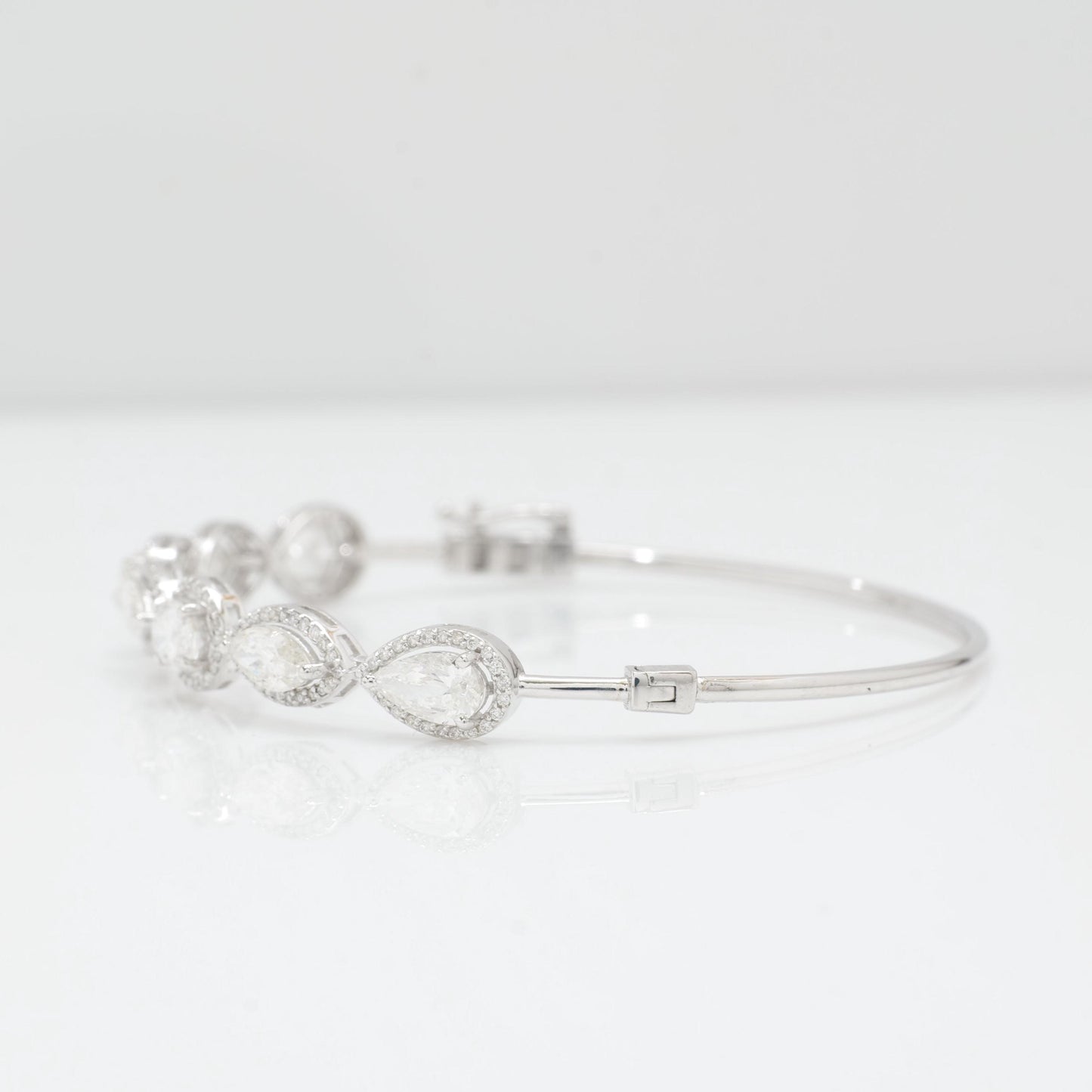 Solitaire Tennis Natural Diamond Cuff Bracelet
