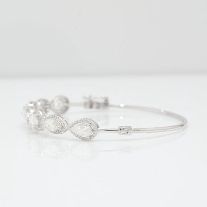 Solitaire Tennis Natural Diamond Cuff Bracelet