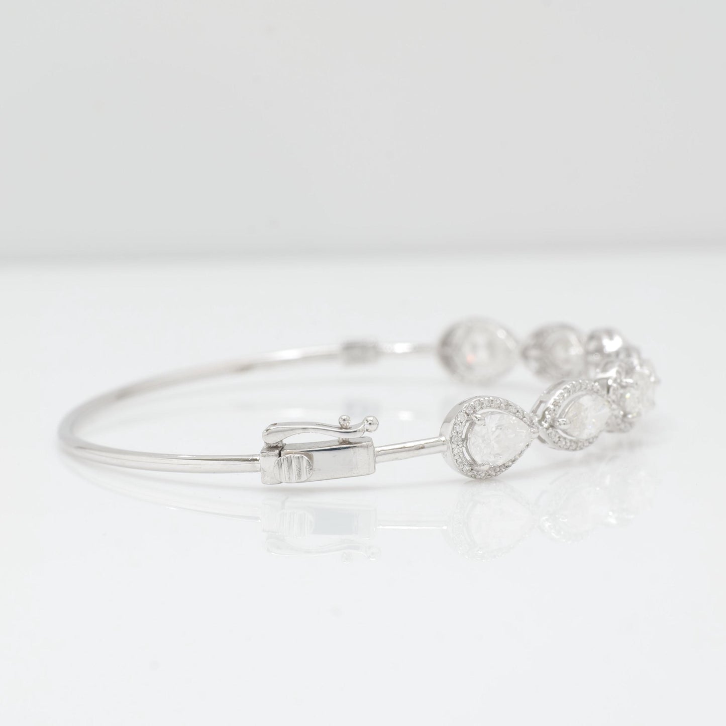 Solitaire Tennis Natural Diamond Cuff Bracelet