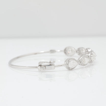 Solitaire Tennis Natural Diamond Cuff Bracelet