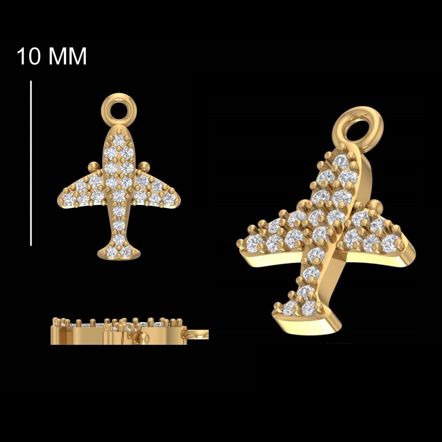 Airplane Diamond Charm