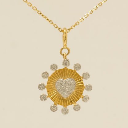 Heart Medallion Bezel  Natural Diamond Charm