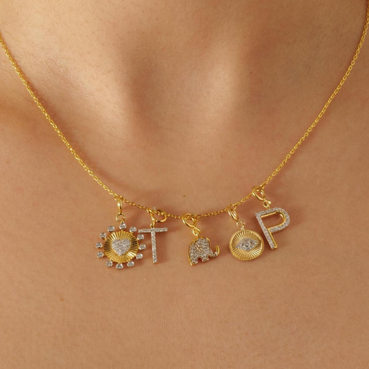 Heart Medallion Bezel  Natural Diamond Charm