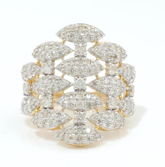 Marquise Cluster Natural Diamond Pave Band Ring