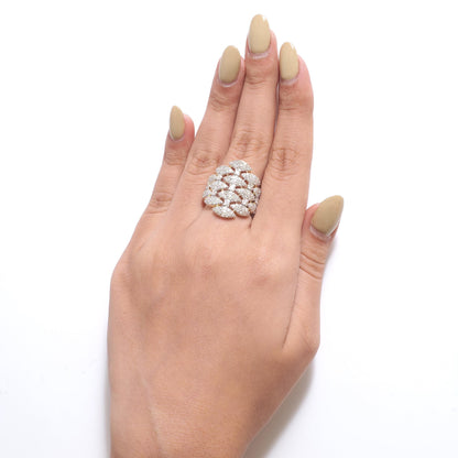 Marquise Cluster Natural Diamond Pave Band Ring