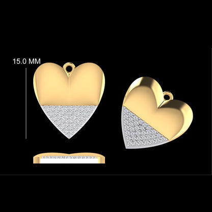 Heart Diamond Charm Pendant