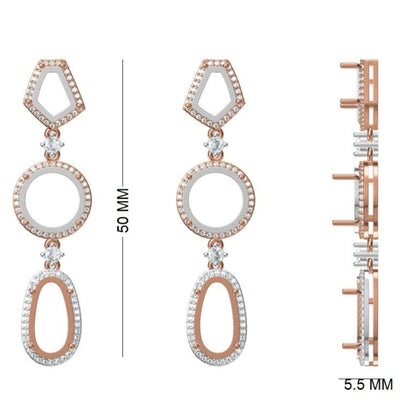 Ruby Tourmaline Diamond Dangle Earrings