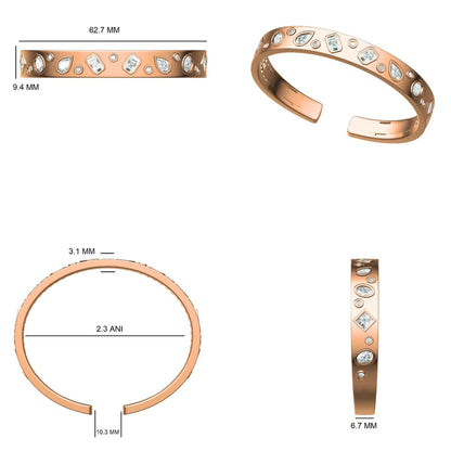 Geometric Natural Diamond Open Cuff Bracelet