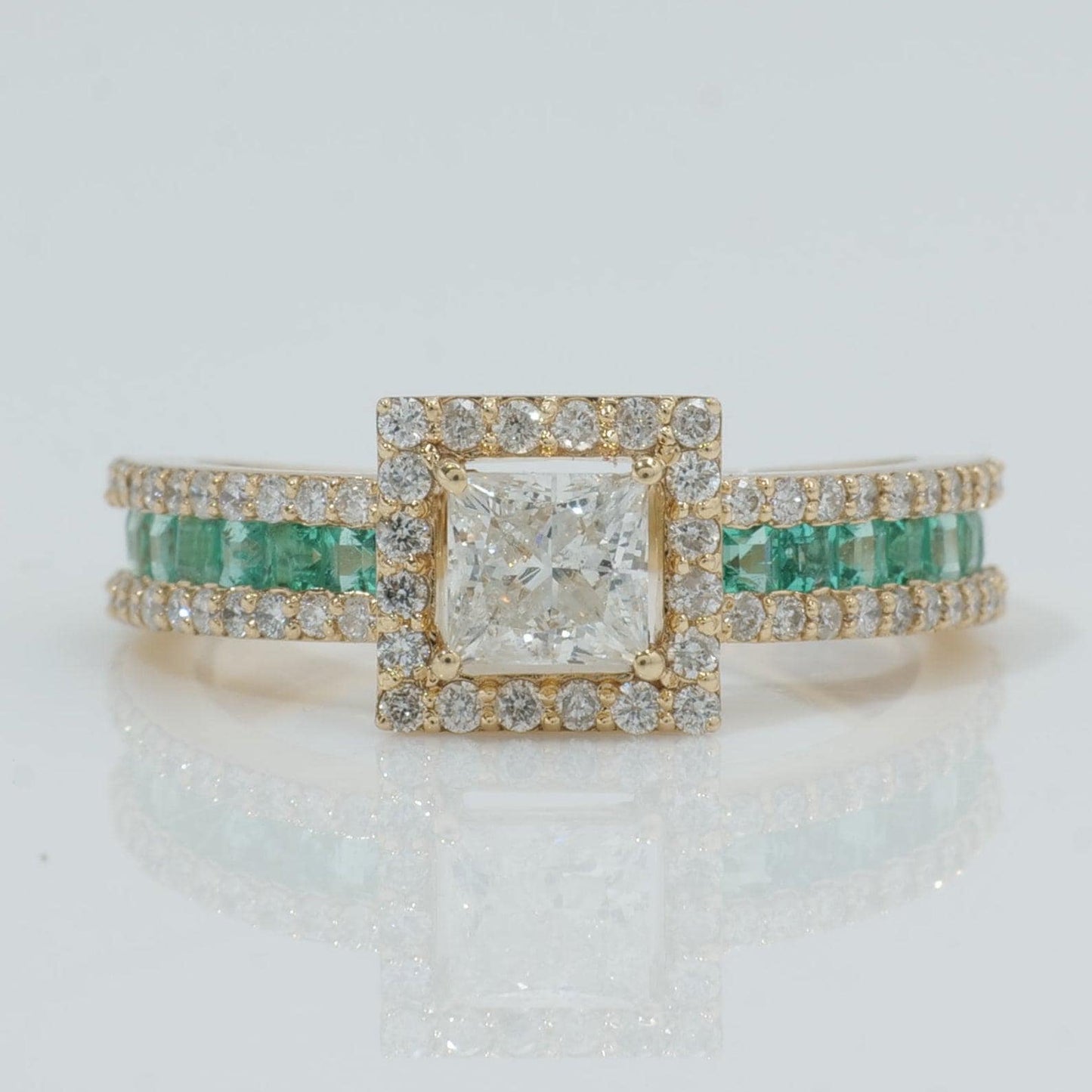 Square Princess Diamond Halo Ring