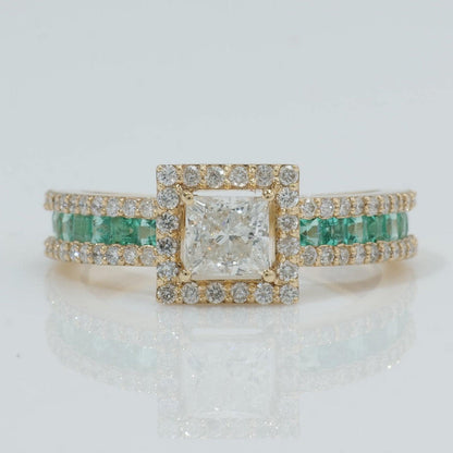 Square Princess Diamond Halo Ring