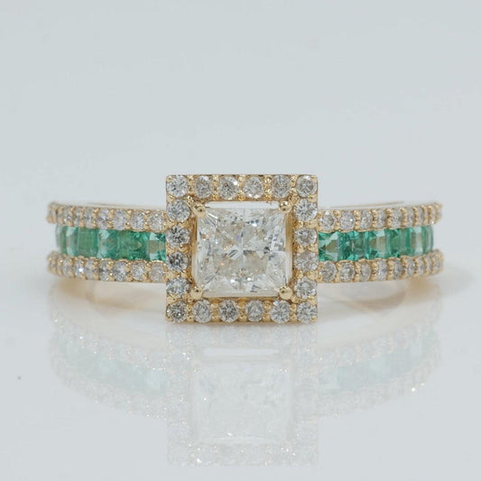 Square Princess Diamond Halo Ring