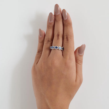 Oval Sapphire Diamond Eternity Band Ring