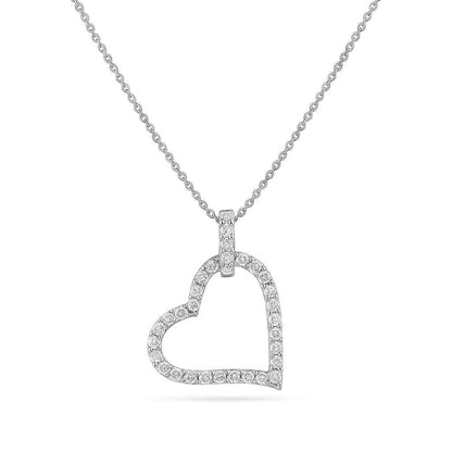 Open Heart Natural Diamond Minimalistic Pendant