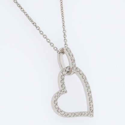 Open Heart Natural Diamond Minimalistic Pendant